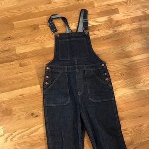 Madewell dark denim overalls